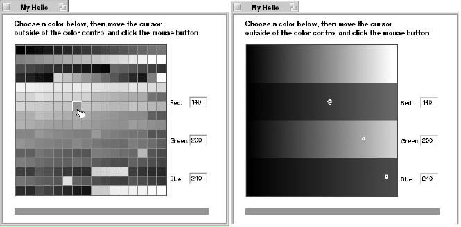 视图中的两种颜色控制面板